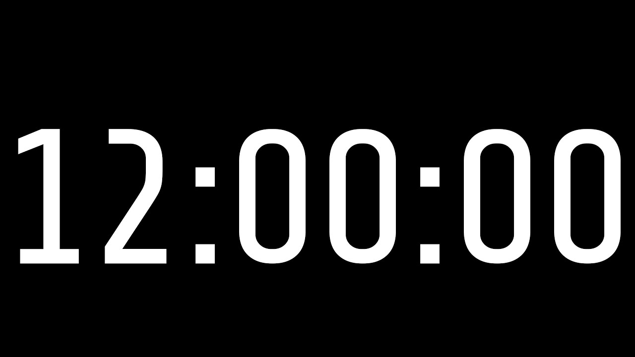 12h 00 m Timer – 719 Minute Countdown | Silent Countdown, 4K, No Music ...