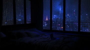 Relaxing Sound of Rain in the Dark Bedroom ( No Ads) 🌧️- Rain Sounds for Sleep , Study ,Meditation🌧️