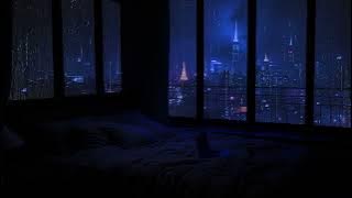 Relaxing Sound of Rain in the Dark Bedroom ( No Ads) 🌧️- Rain Sounds for Sleep , Study ,Meditation