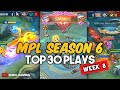 MPL SEASON 6 TOP 30 PLAYS WEEK 8, Onic PH sweeps Aura PH and Bren Esports is still dominating