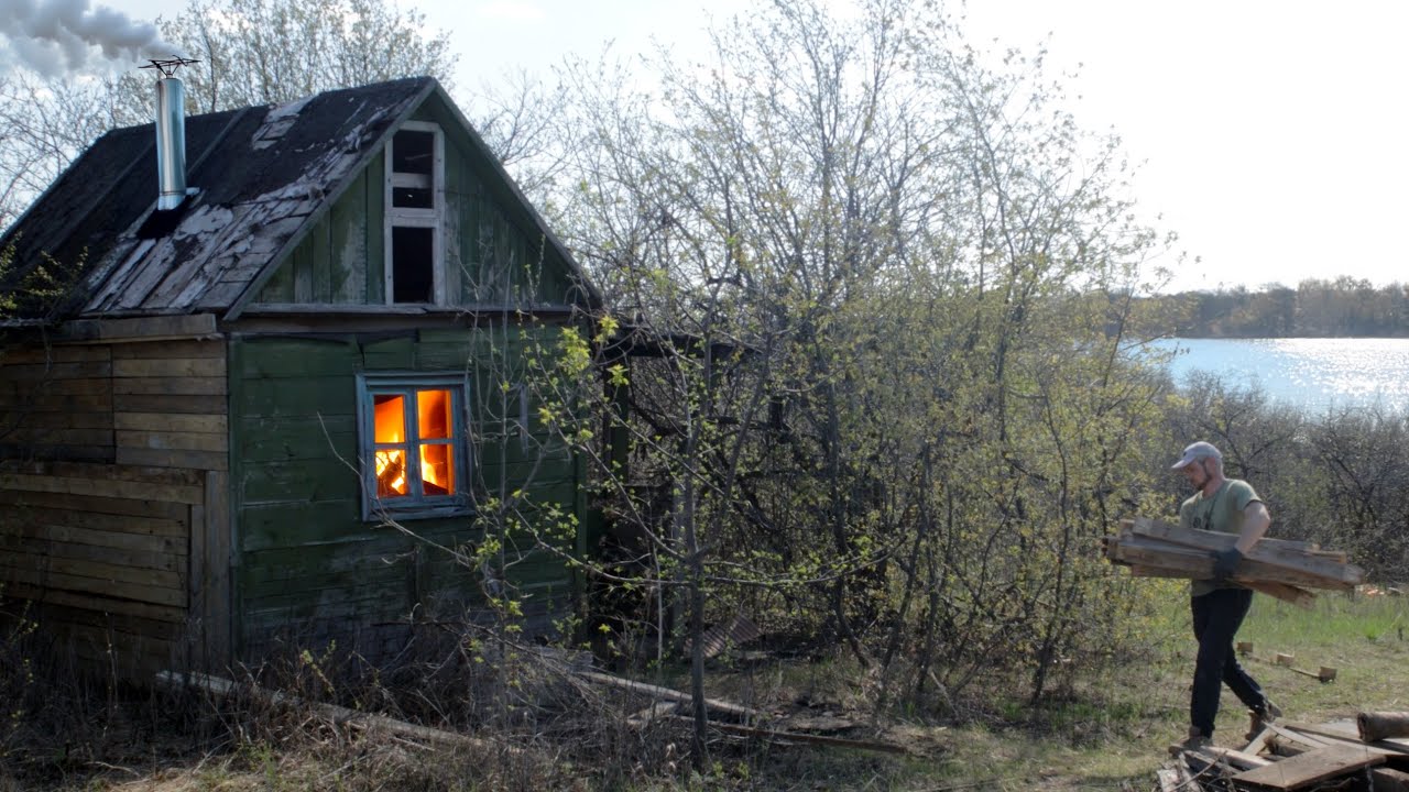 Restoring an Abandoned Cabin | Building a Door & Fixing Floors for a Free Wilderness Shelter