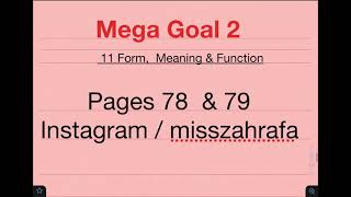 Mega Goal 2 الصف الأول ثانوي |  Unit 5 | 11 Form , Meaning & Function | Pages 78 & 79