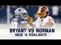 Dez bryant vs josh norman thanksgiving day  redskins vs cowboys  nfl week 12 player highlights
