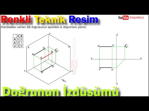 Doğrunun İzdüşümü Nasıl Bulunur? Mantığı Nedir? Kot, aralık, uzaklık, izdüşüm ►Renkli Teknik Resim