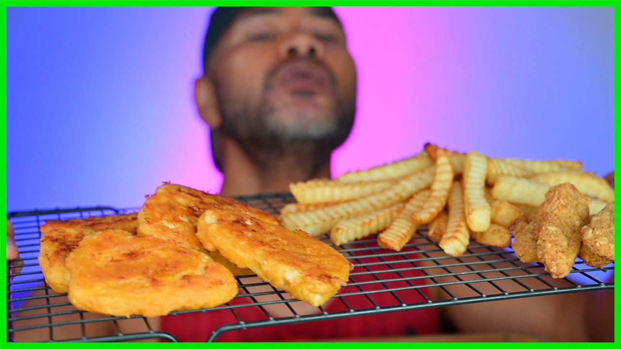 Fish and Chips side of 7 Grain Tenders | ASMR VEGAN MUKBANG | REAL EATING SOUNDS | PitaEats.
