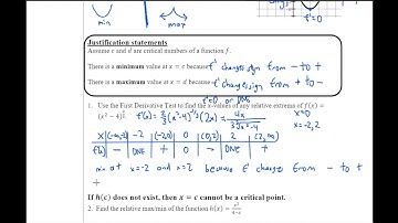 AP Calculus 5.4: Using the First Derivative Test to Determine Relative Local Extrema