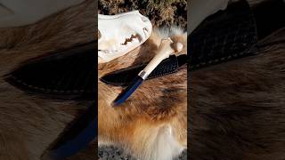 Viking Knife ⚔️ Wolf Bone Handle & Leather Sheath | Unique Norse Blade