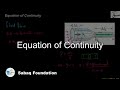 Equation of Continuity, Physics Lecture | Sabaq.pk |