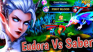 Pro Eudora Vs Lunox : When Mad Enemy Saber Challenge Wrong Eudora in High Rank - Mlbb Eudora 