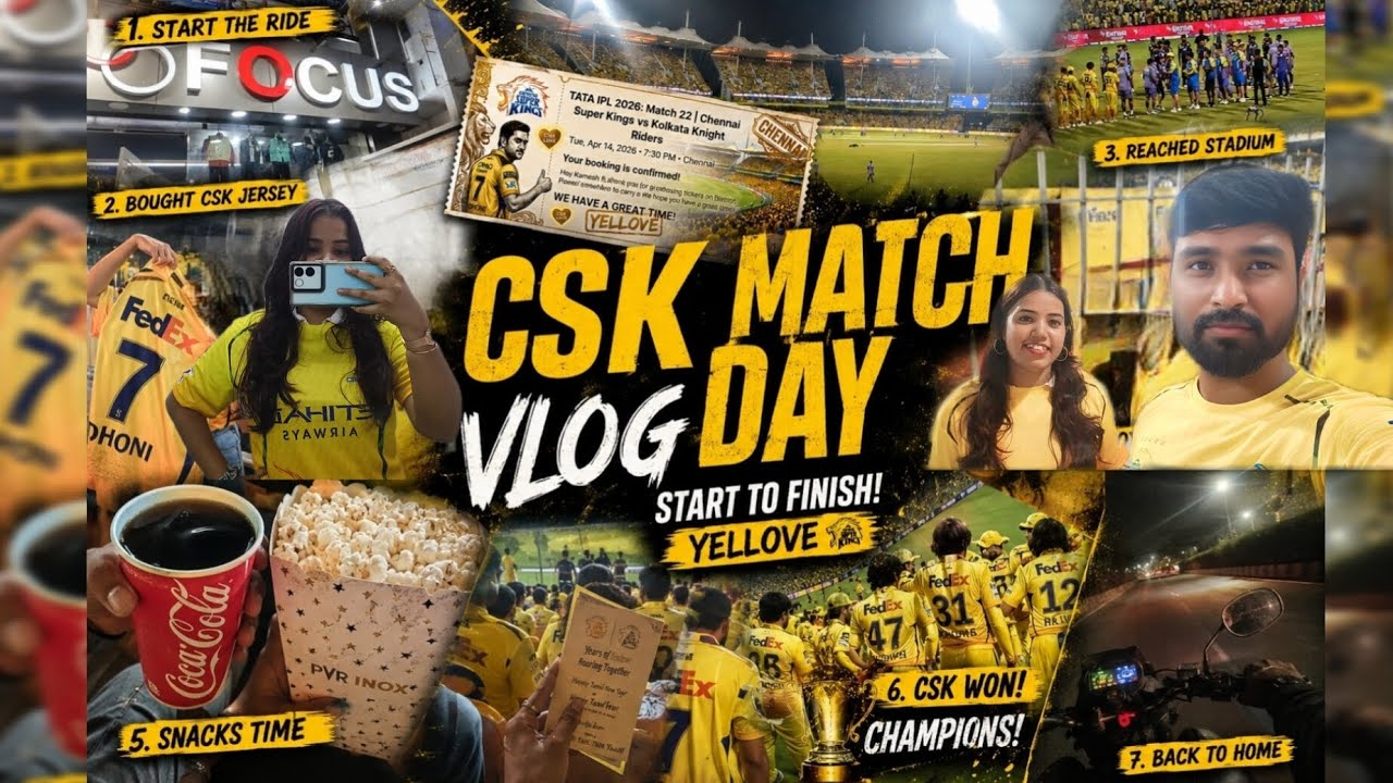 Our First CSK Match Experience 💛| Full Match Day Vlog 🏏💛 True CSK fans ...