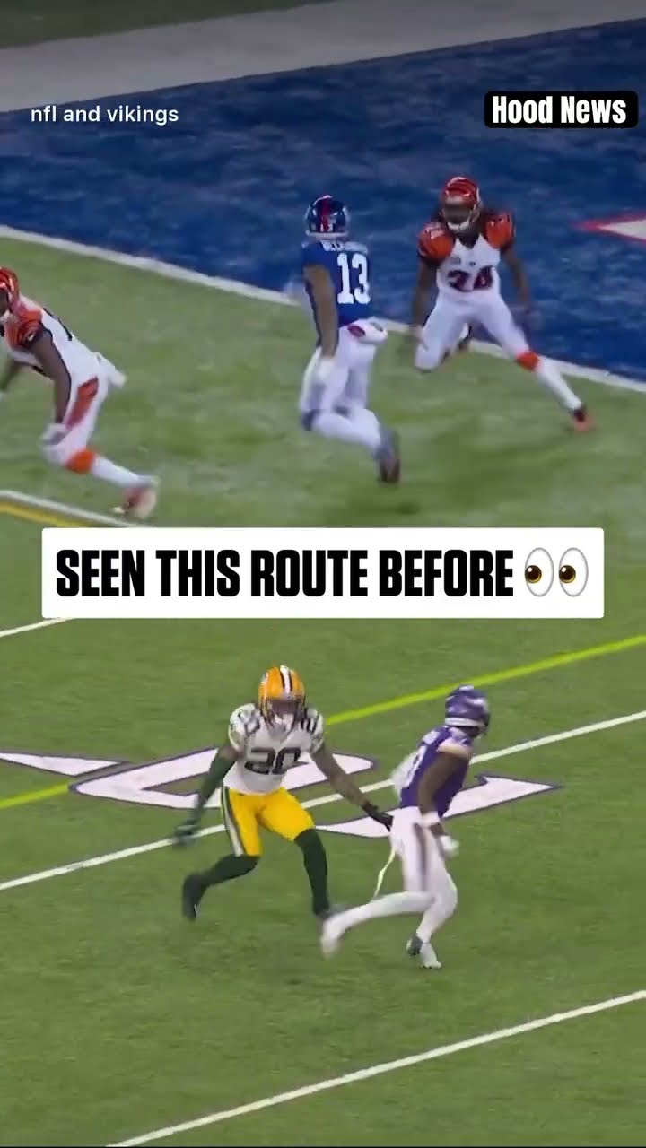 Seen this route before? #hoodnews #vikings #newyorkgiants #route #football #td #touchdown #omg #how
