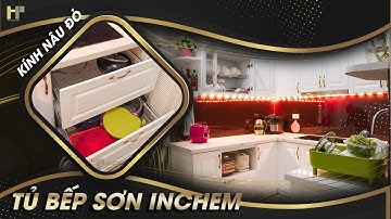 Bộ tủ bếp TÂN CỔ ĐIỂN nhỏ gọn - Mặt kính HIỆU ỨNG ĐỘC ĐÁO | Nội Thất Hpro
