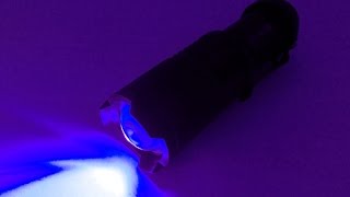 Cree 3W 395nm UV LED Flashlight + Vadien Fluorescein Dye + Antique Uranium Glass