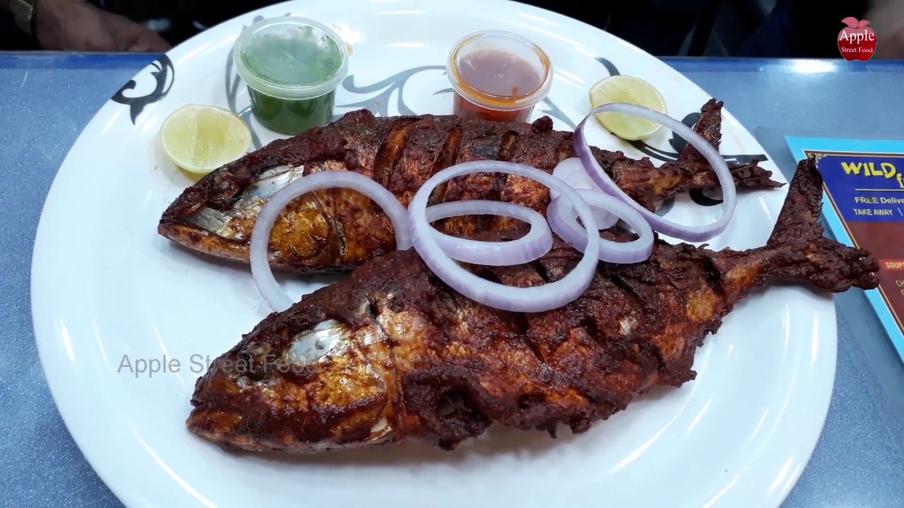 Fish Fry in road side | wild food restaurnt | spicy fish fry recipe | APPLE STREET FOOD