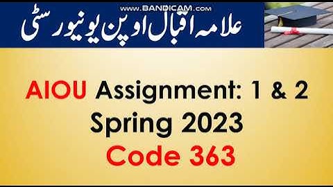 AIOU Code 363-1 & 2 Solved Assignments  2023