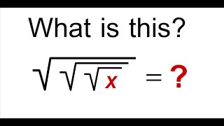 Simplifying Nested Square Roots Step by Step Square Root of x Example