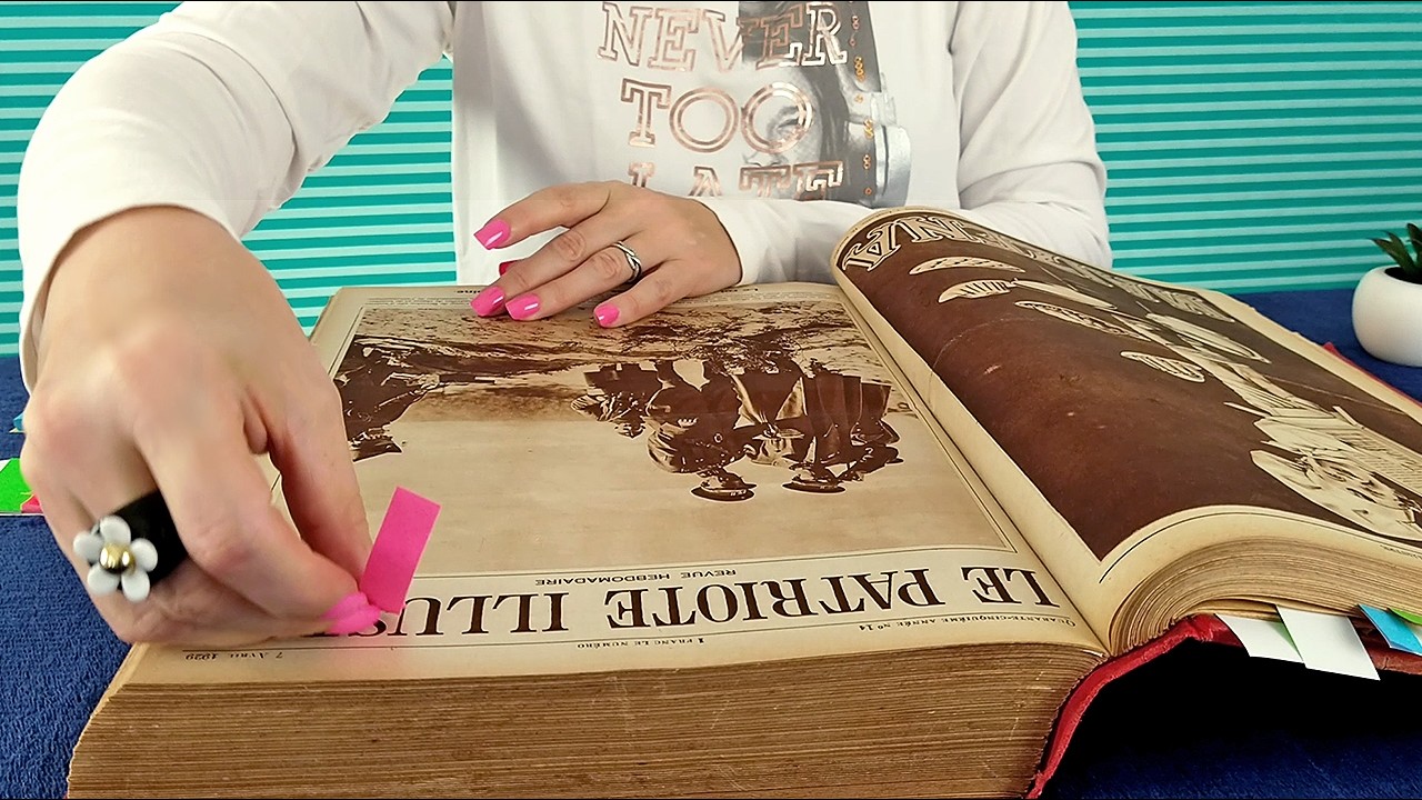 ASMR Vintage Book Tabbing (Quite Fast), Paper Sorting & Page Turning • Medium- to Fast-Paced