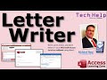 Microsoft Access Letter Writer. Store, Print, Email Correspondence Without Using Word.