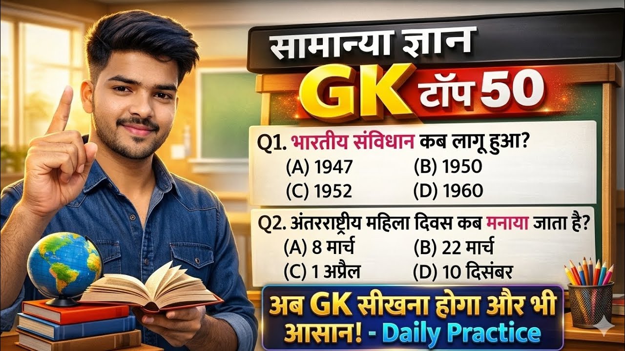 सामान्य ज्ञान GK टॉप 50 प्रश्न (@TOPworld-GK )