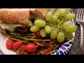 Porterhouse Steak on a bun with a side of Asparagus!