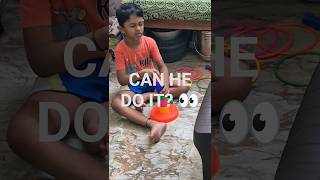 Blindfold Challenge with Rainbow Rings 🌈 | Yashvik’s Fun Playtime 😍#shorts