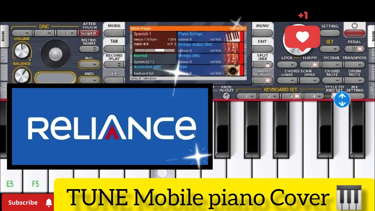 🎹 Reliance Tune Cover On Mobile Piano 