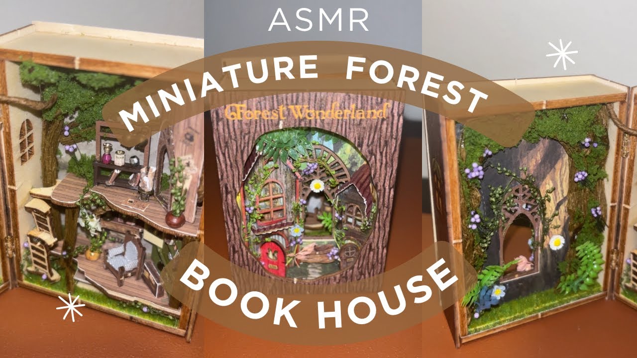 Relaxing Miniature Forest Book House Build | ASMR