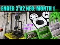 Ender 3 V2 Neo: First Month of Printing [Octoprint]