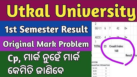 Utkal University 1st Semester Results Problem ll +3 1st Semester Examination Results