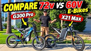 72V vs 60V E-Bike! Happyrun G300 Pro vs EKXBIKE X21 Max – Which Is Better?