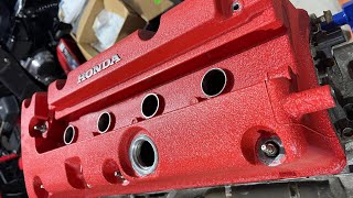 DIY HOW TO PAINT ENGINE VALVE COVER // K24 ENGINE