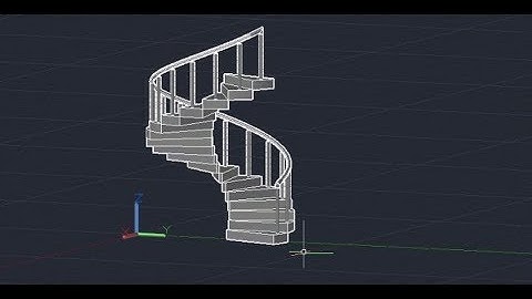 3D Spiral Stairs With Railing In AutoCAD
