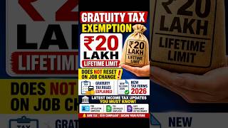 Gratuity Tax Exemption ₹20 Lakh Lifetime Limit Explained | New Income Tax Forms 2026 #incometax