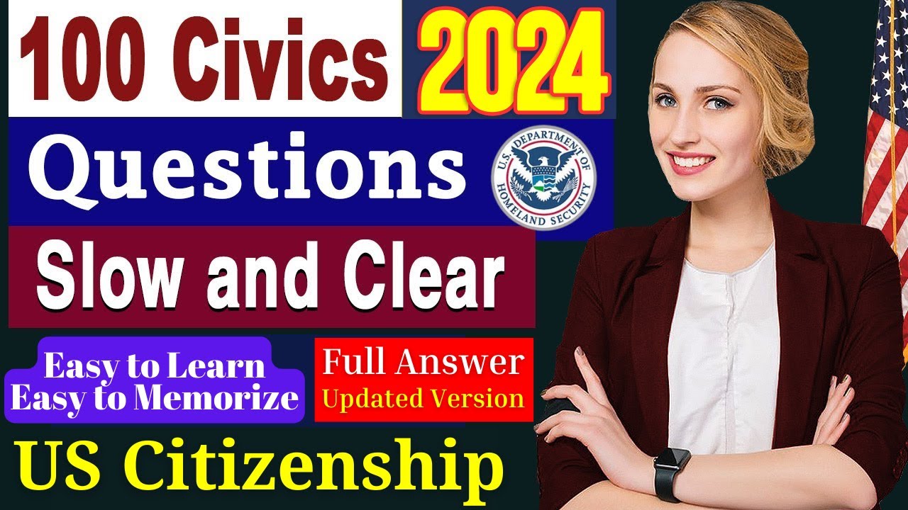 2024 EASY Answer Slow USCIS Official 100 Civics Questions and Answers