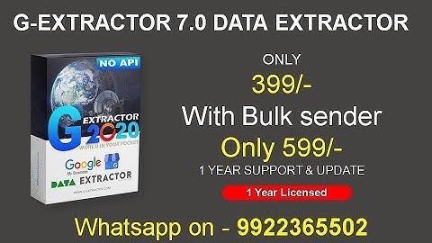 G-EXTRACTOR 7.0 DATA EXTRACTOR GOOGLE LATEST VERSION ONLY AT Rs . 399/- with 1 year License.