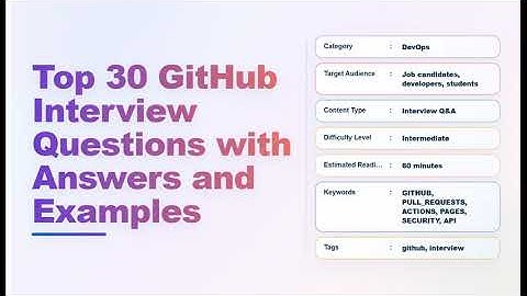 Top 30 GitHub Interview Questions & Answers (With Examples) — Echo With Coffee