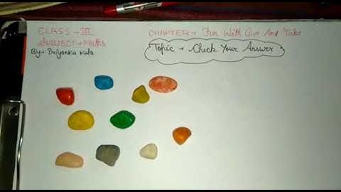 Class- 3 Maths, Chapter- Fun with Give and Take, Topic- Check your answer by Priyanka kala