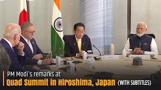 PM Modi's remarks at Quad Summit in Hiroshima, Japan- With Subtitles