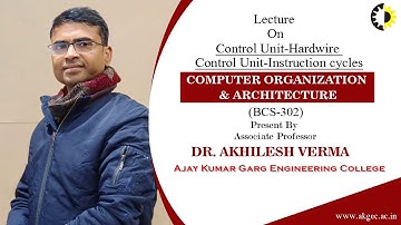 CONTROL UNIT-HARDWIRE CONTROL UNIT-INSTRUCTION CYCLES | COA | LECTURE 04 BY DR. AKHILESH VERMA | AKG