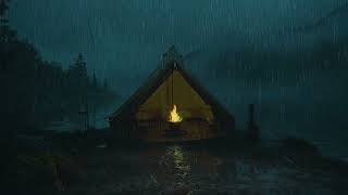 Rain sound music that calms  Heavy Rain on Tin Roof & Powerful Thunder at Night  ASMR