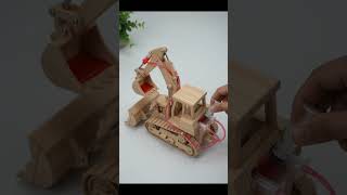 🤯 I Built a WORKING Hydraulic Excavator from WOOD! (DIY STEM Project)