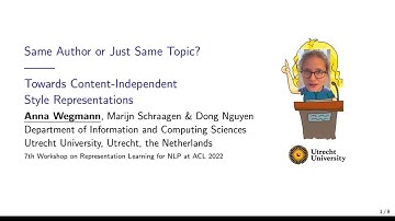 Same Author or Just Same Topic? Towards Content-Independent Style Representations — RepL4NLP 2022
