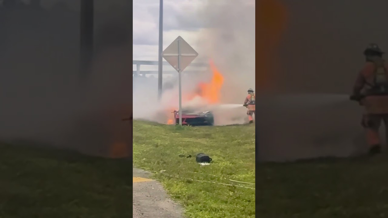 Watch the Horrifying Moment a C8 Corvette Stingray Catches Fire! 😱 (POV Footage)