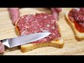 Just spread ground beef on bread amazing ground beef recipe