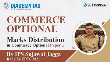 IPS Sujawal Jagga Rank 84 & 137 UPSC 2021 & 2023 | Marks Distribution in Commerce Optional Paper 1