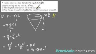 Related Rates Cone Problem - VCE Maths Methods
