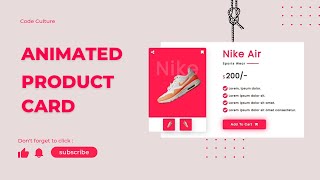 Animated Product Card Design Using Html CSS and Javascript | Product Card Design