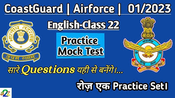 Coastguard Navik English Grammar Class 22 Practice | Coastguard GD DB YANTRIK 2022