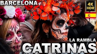 Desfile Catrinas por La Rambla, Noviembre 2023. Barcelona Catalunya. #catrinas #larambla #barcelona