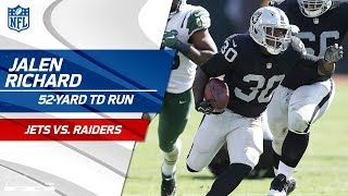 Oakland raiders running back jalen richard takes the pitch, jukes
inside, and blazes down field for a huge touchdown against new york
jets in we...